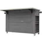 Isola per cucina da esterno in legno di abete con piano pieghevole in acciaio inox e contenitore