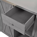 Isola per cucina da esterno in legno di abete con piano pieghevole in acciaio inox e contenitore