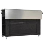 Isola per cucina da esterno in legno di abete con piano pieghevole in acciaio inox e contenitore