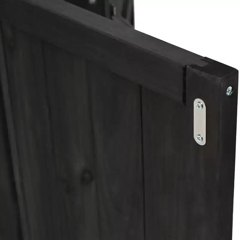 Isola per cucina da esterno in legno di abete con piano pieghevole in acciaio inox e contenitore