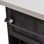 Isola per cucina da esterno in legno di abete con piano pieghevole in acciaio inox e contenitore