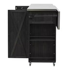 Isola per cucina da esterno in legno di abete con piano pieghevole in acciaio inox e contenitore