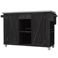 Whisen Outdoor Kitchen Island Fir Wood Kitchen Island with Stainless Steel Top