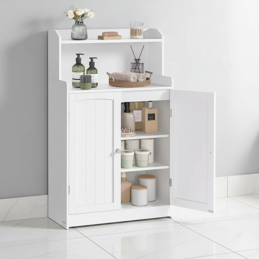 Dcolora Bathroom Storage Cabinet, Bathroom Floor Cabinet with 2 Doors, 2 Adjustable Shelves, 11.8 x 23.6 x 39.4 Inches