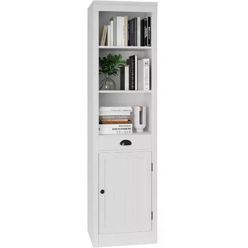 71 Tall Bookcase Bookshelf with Cabinet, 3-Shelf Bookshelf & Storage Cabinet, Sideboard , Modern Book Shelf for Living Room, Office