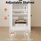 Libreria alta 71" con armadietto, Libreria a 3 ripiani e armadietto, Credenza, Libreria moderna per soggiorno, ufficio