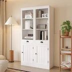 Libreria alta 71" con armadietto, Libreria a 3 ripiani e armadietto, Credenza, Libreria moderna per soggiorno, ufficio