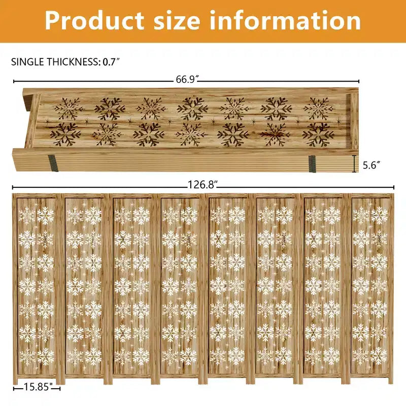 Divisorio pieghevole in legno a 4 ante da 170 cm | Schermo per la privacy a persiana in paulownia