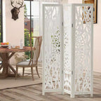 Dovelina 67H Wooden Foldable Room Divider Panels Freestanding Room Privacy Screen