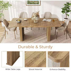 Tavolo da Pranzo Allungabile per 6-10 Persone | Venatura del Legno Doppio Basamento | 160-200 cm