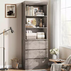 Organizzatore per giocattoli per bambini con cassetto scorrevole | Baule portagiochi moderno in legno | Bianco