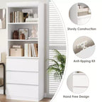 Organizzatore per giocattoli per bambini con cassetto scorrevole | Baule portagiochi moderno in legno | Bianco