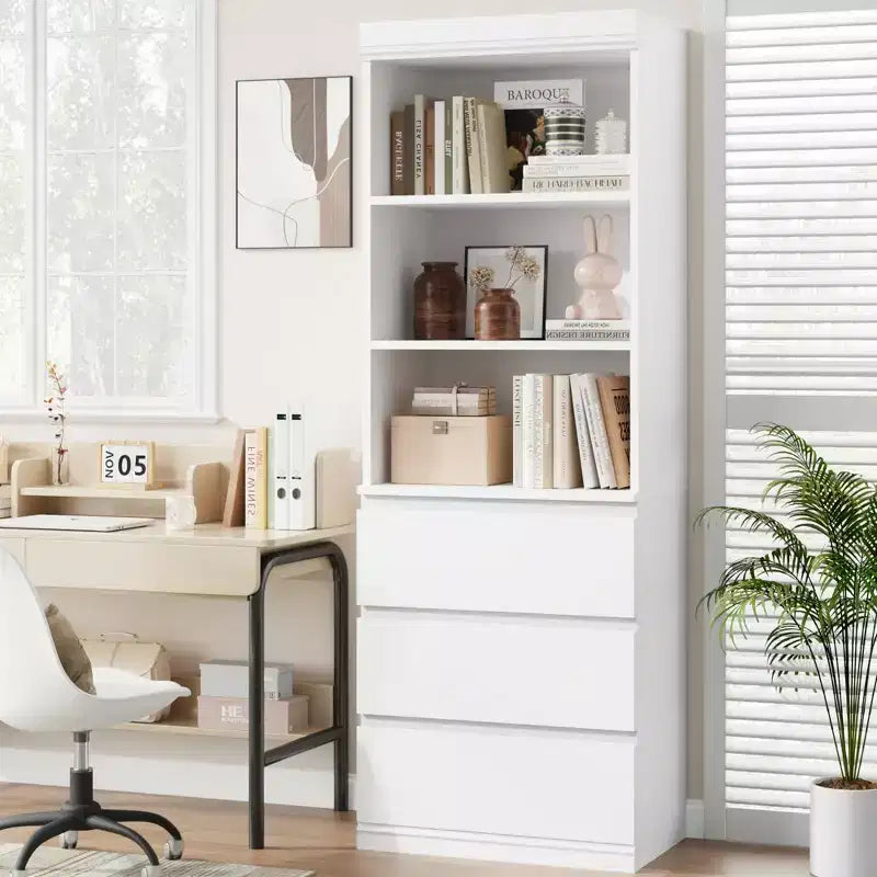 Organizzatore per giocattoli per bambini con cassetto scorrevole | Baule portagiochi moderno in legno | Bianco