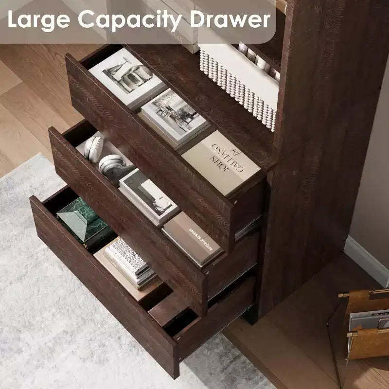 Organizzatore per giocattoli per bambini con cassetto scorrevole | Baule portagiochi moderno in legno | Bianco