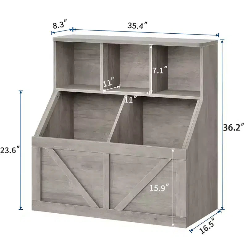 Libreria per bambini, contenitore giocattoli per bambini, mobile portaoggetti per giocattoli con libreria, adatto per sala giochi, camera da letto, cameretta, aula