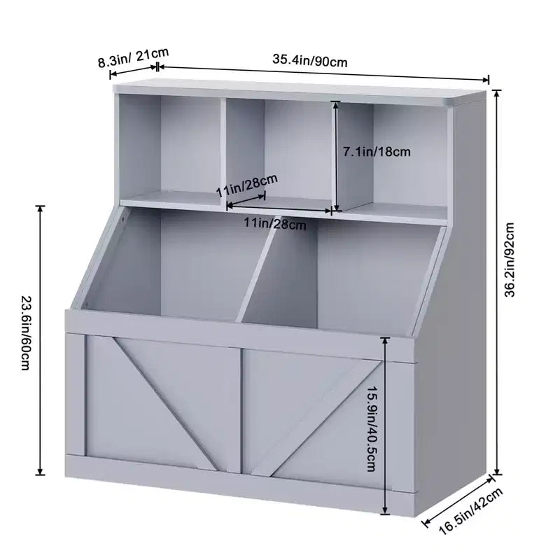 Libreria per bambini, contenitore giocattoli per bambini, mobile portaoggetti per giocattoli con libreria, adatto per sala giochi, camera da letto, cameretta, aula