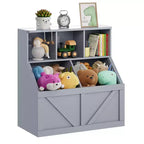 Libreria per bambini, contenitore giocattoli per bambini, mobile portaoggetti per giocattoli con libreria, adatto per sala giochi, camera da letto, cameretta, aula