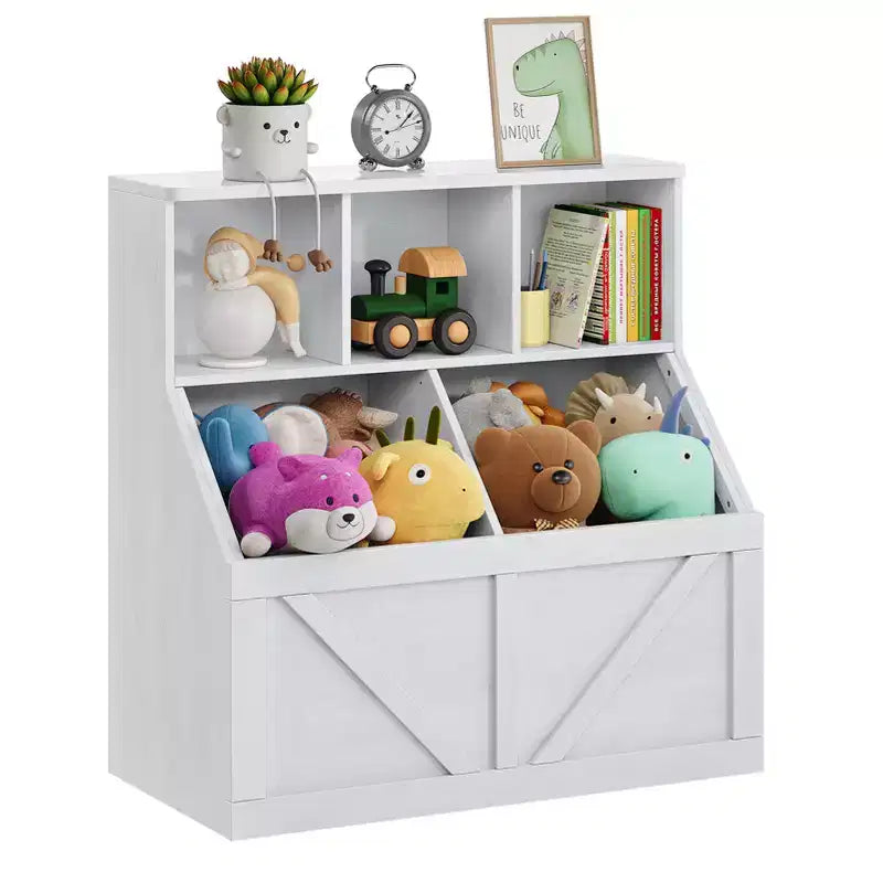 Libreria per bambini, contenitore giocattoli per bambini, mobile portaoggetti per giocattoli con libreria, adatto per sala giochi, camera da letto, cameretta, aula