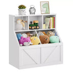 Libreria per bambini, contenitore giocattoli per bambini, mobile portaoggetti per giocattoli con libreria, adatto per sala giochi, camera da letto, cameretta, aula