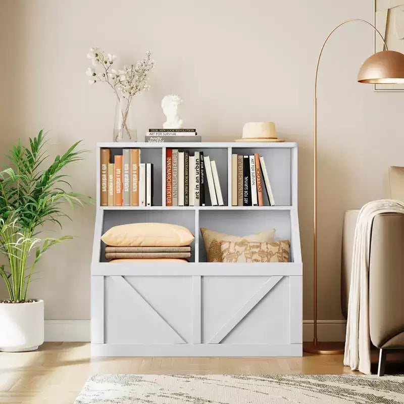 Libreria per bambini, contenitore giocattoli per bambini, mobile portaoggetti per giocattoli con libreria, adatto per sala giochi, camera da letto, cameretta, aula