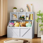 Children's bookshelf, children's toy storage box, toy storage cabinet with bookshelf, suitable for playroom, bedroom, nursery, classroom