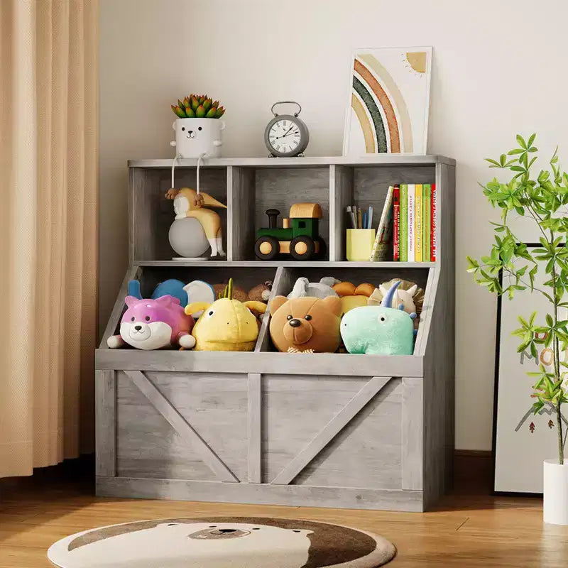 Libreria per bambini, contenitore giocattoli per bambini, mobile portaoggetti per giocattoli con libreria, adatto per sala giochi, camera da letto, cameretta, aula