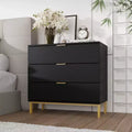 Famapy Dresser Large Nightstand With 3 Drawers and Metal Accents Storage Cabinet