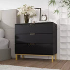 Famapy Dresser Large Nightstand With 3 Drawers and Metal Accents Storage Cabinet