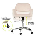 Sedia da scrivania Mid-Back in Velluto con Altezza Regolabile e Rotazione a 360° | Rosa Cipria