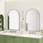 Specchio ad arco vintage 36X24IN con cornice in metallo, specchio da bagno effetto invecchiato, specchio da parete per bagno, ingresso, camera da letto
