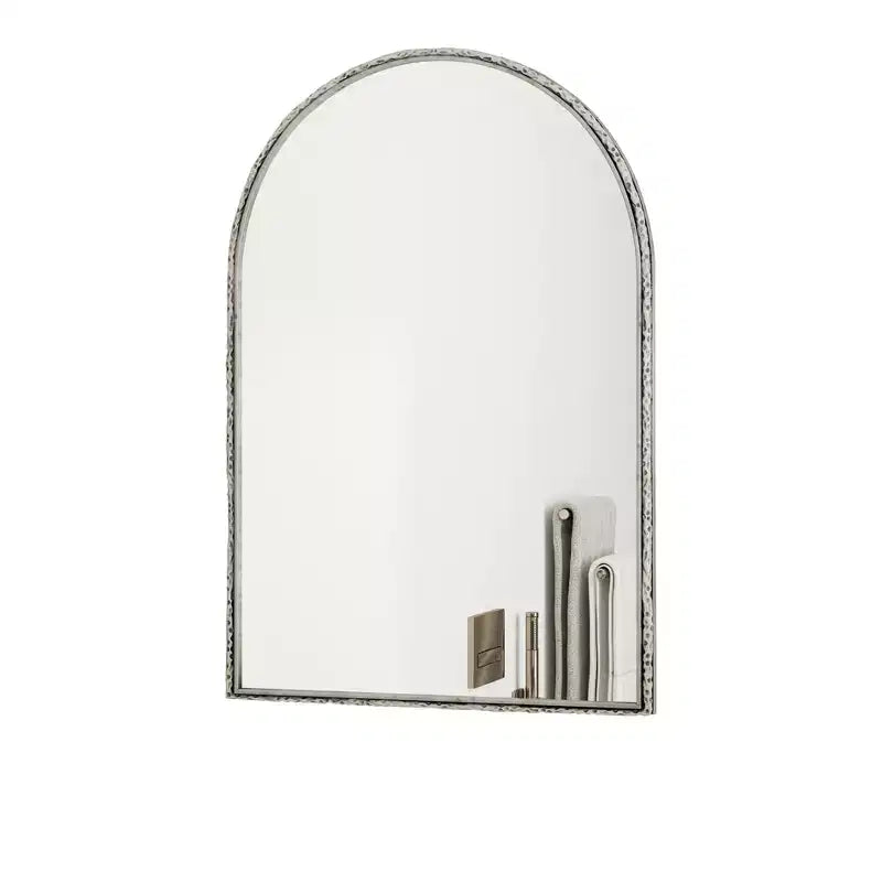 Specchio ad arco vintage 36X24IN con cornice in metallo, specchio da bagno effetto invecchiato, specchio da parete per bagno, ingresso, camera da letto