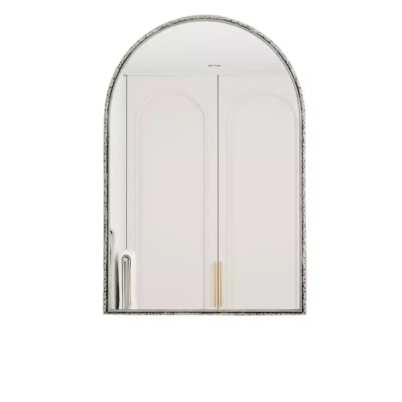 Specchio ad arco vintage 36X24IN con cornice in metallo, specchio da bagno effetto invecchiato, specchio da parete per bagno, ingresso, camera da letto
