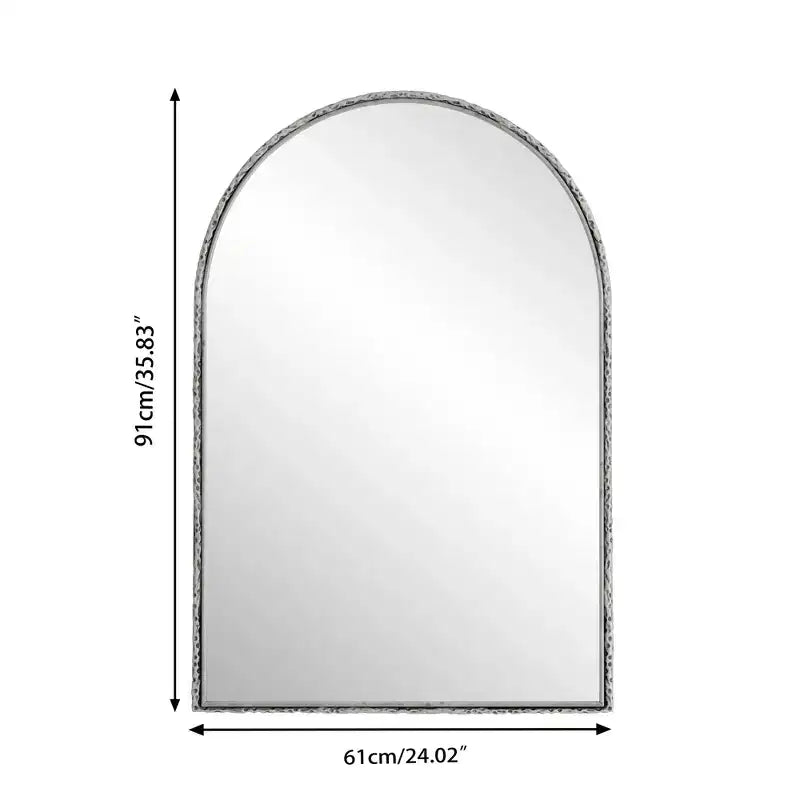 Specchio ad arco vintage 36X24IN con cornice in metallo, specchio da bagno effetto invecchiato, specchio da parete per bagno, ingresso, camera da letto