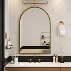 Specchio ad arco vintage 36X24IN con cornice in metallo, specchio da bagno effetto invecchiato, specchio da parete per bagno, ingresso, camera da letto