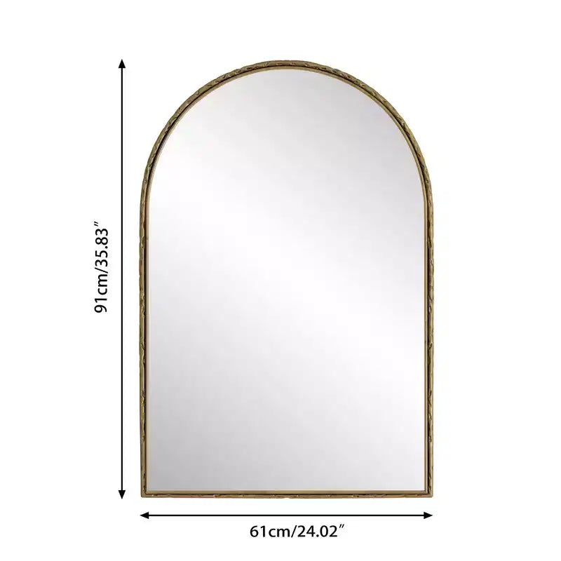 Specchio ad arco vintage 36X24IN con cornice in metallo, specchio da bagno effetto invecchiato, specchio da parete per bagno, ingresso, camera da letto