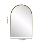 Specchio ad arco vintage 36X24IN con cornice in metallo, specchio da bagno effetto invecchiato, specchio da parete per bagno, ingresso, camera da letto