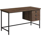 24 Brown and Black Computer Desk With Three Drawers
