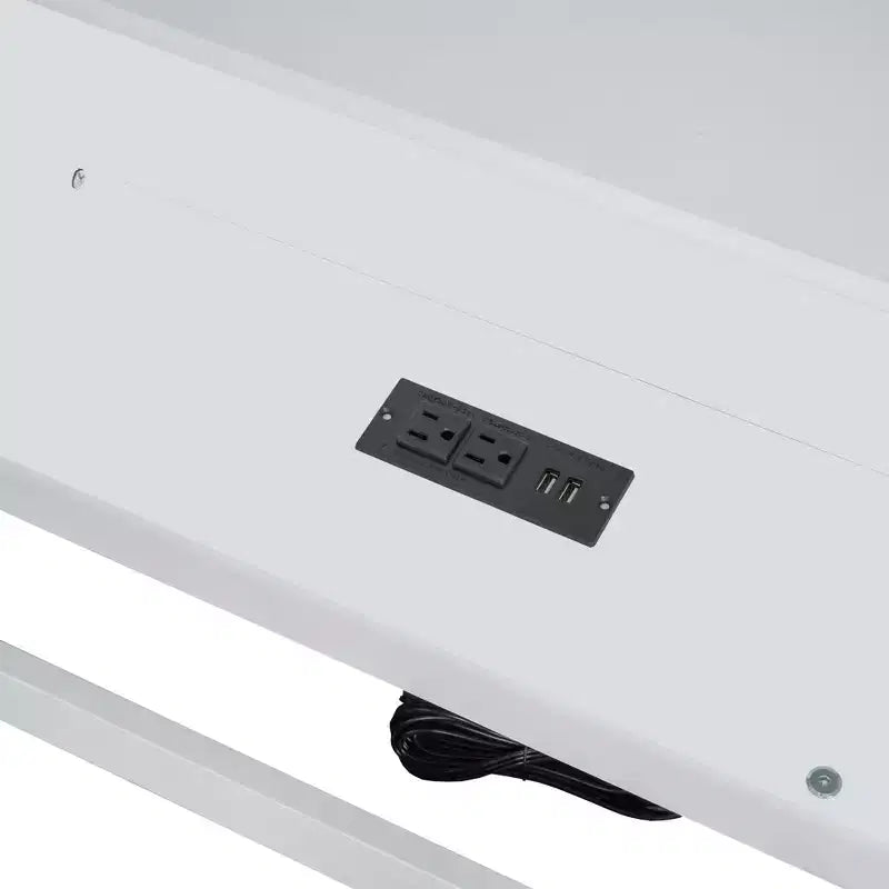 Letto a pavimento in legno Twin XL con armadietti e porte USB, letto a pavimento Montessori per bambini con recinzione