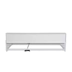 Letto a pavimento in legno Twin XL con armadietti e porte USB, letto a pavimento Montessori per bambini con recinzione