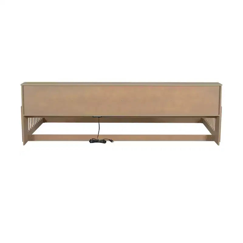 Letto a pavimento in legno Twin XL con armadietti e porte USB, letto a pavimento Montessori per bambini con recinzione