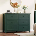 Green 6 Drawer Dresser for Bedroom, Large Dresser with Deep Drawers & Metal Knobs