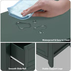 Cassettiera Verde a 6 Cassetti per Camera da Letto, Cassettiera Grande con Cassetti Profondi e Maniglie in Metallo