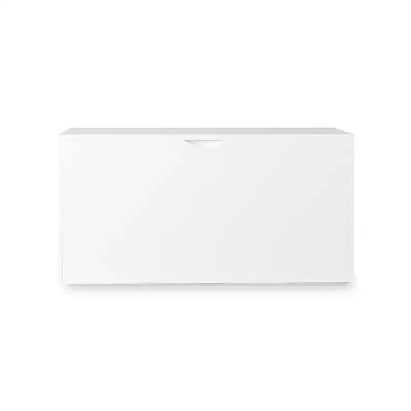 Organizzatore porta giocattoli per bambini con cassetto scorrevole, Baule giocattoli in legno moderno con ruote, Grande contenitore estraibile - Bianco