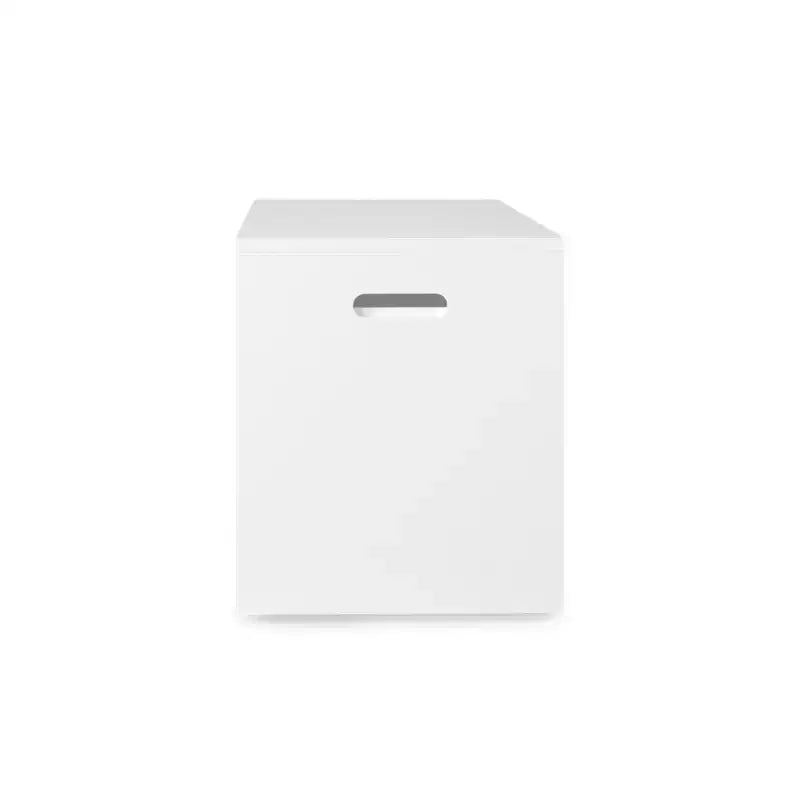 Organizzatore porta giocattoli per bambini con cassetto scorrevole, Baule giocattoli in legno moderno con ruote, Grande contenitore estraibile - Bianco