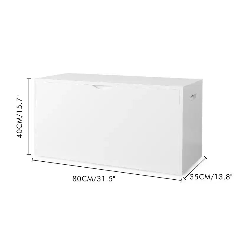 Organizzatore porta giocattoli per bambini con cassetto scorrevole, Baule giocattoli in legno moderno con ruote, Grande contenitore estraibile - Bianco