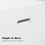Organizzatore porta giocattoli per bambini con cassetto scorrevole, Baule giocattoli in legno moderno con ruote, Grande contenitore estraibile - Bianco
