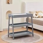 Fasciatoio Portatile con Materassino, 2 Ripiani Portaoggetti, Stazione per il Cambio del Pannolino per Neonati e Bambini, Design Compatto e Conveniente