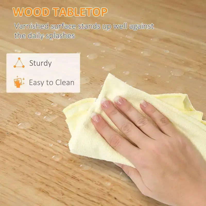 Carrello da Cucina Moderno con Isola e Piano in Legno | 3 Cassetti e 3 Ripiani