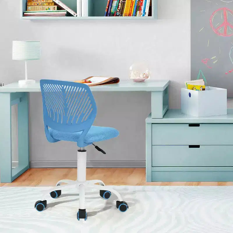 Sedia da ufficio ergonomica con schienale in PP e base in metallo | Altezza regolabile | Blu