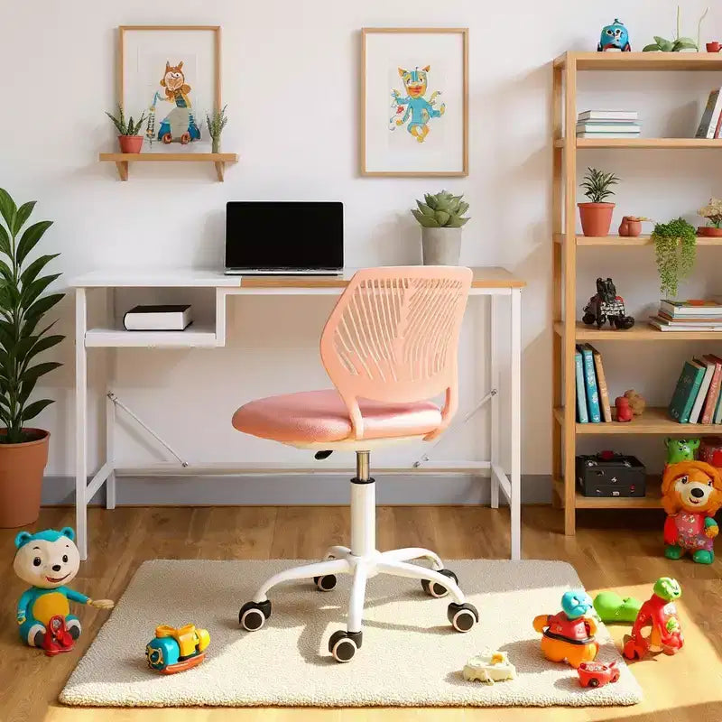 Sedia da ufficio ergonomica con schienale in PP e base in metallo | Altezza regolabile | Blu